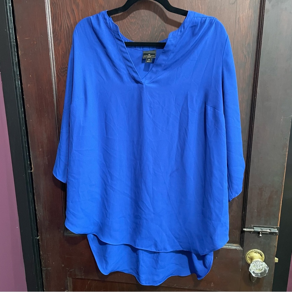 Worthington Woman 1X Royal Blue Blouse